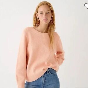 NWT J. Crew Crewneck Sweater Women’s Medium Orange Peach Ribbed Stretch